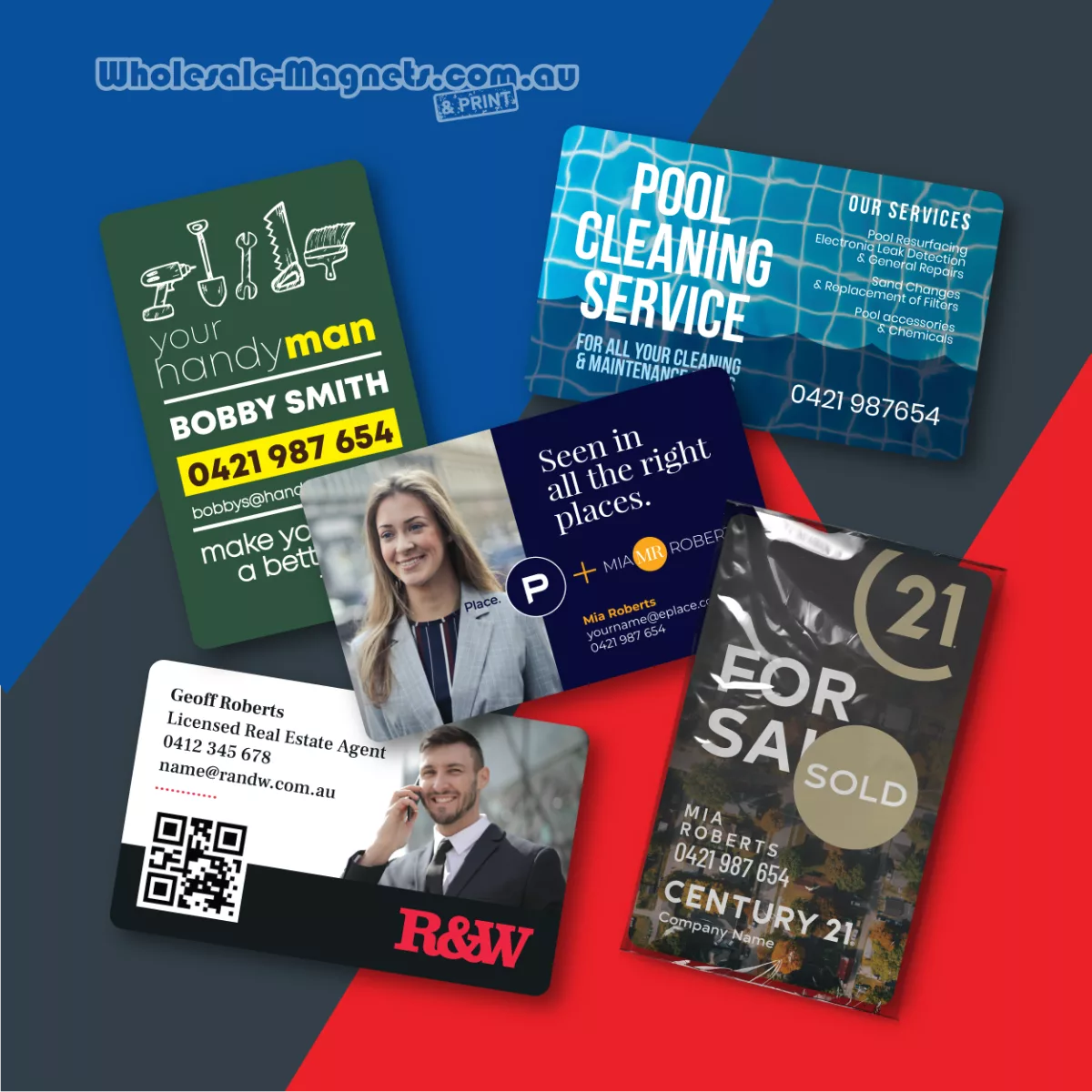 Business card magnets
