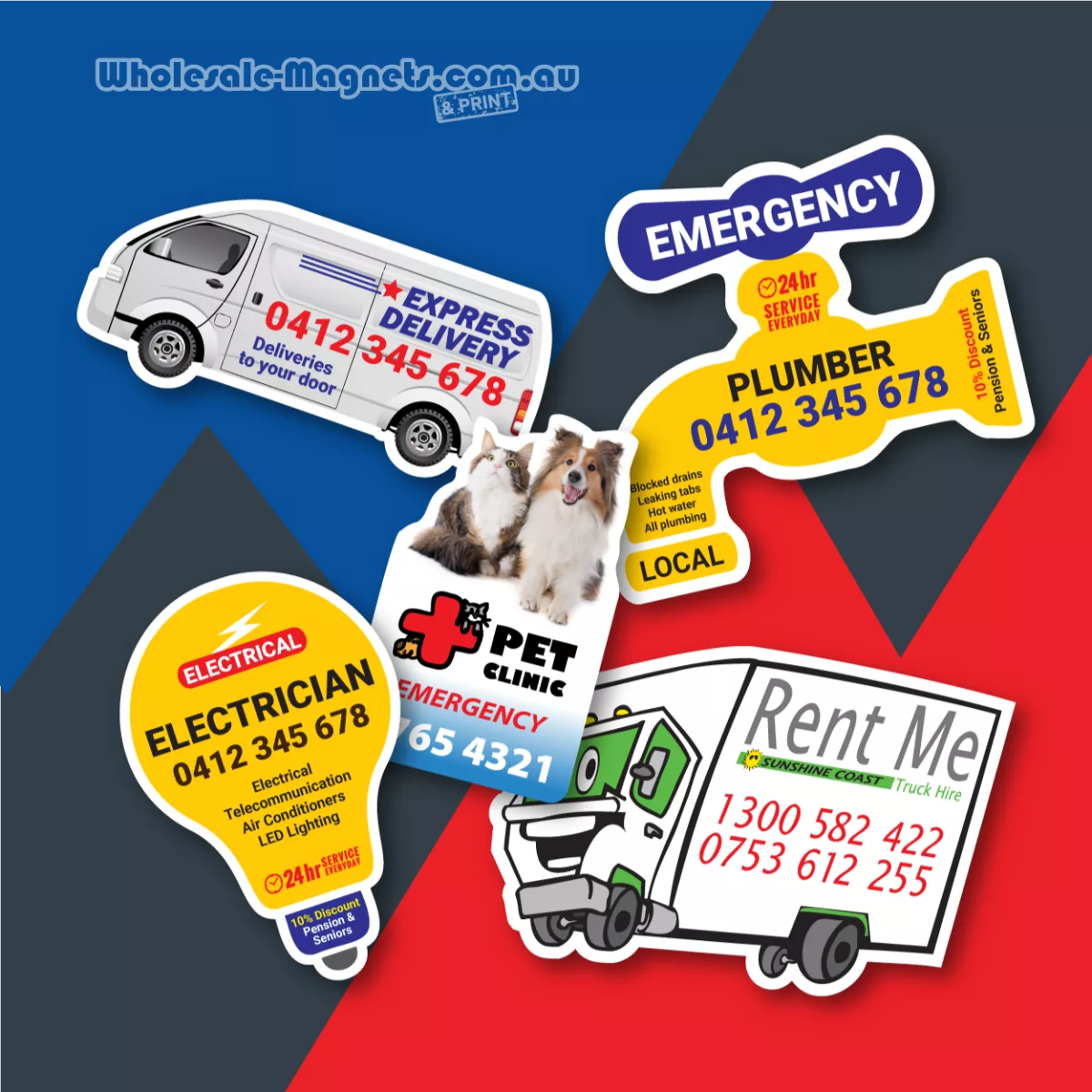 Custom Shaped Business Card business card magnets — 90mm × 50mm