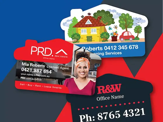 House Shaped Business Card business card magnets — 90mm × 54mm