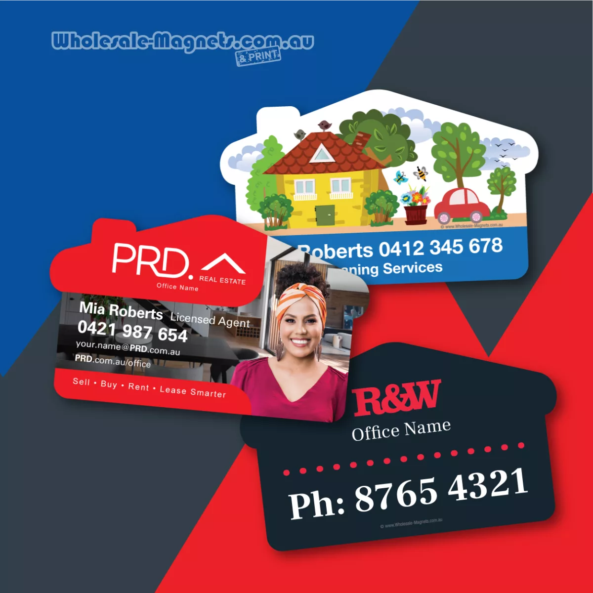 House Shaped Business Card business card magnets — 90mm × 50mm
