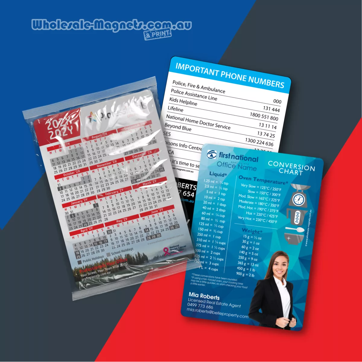A6 magnet Round Corners calendar fridge magnets — 148mm × 105mm
