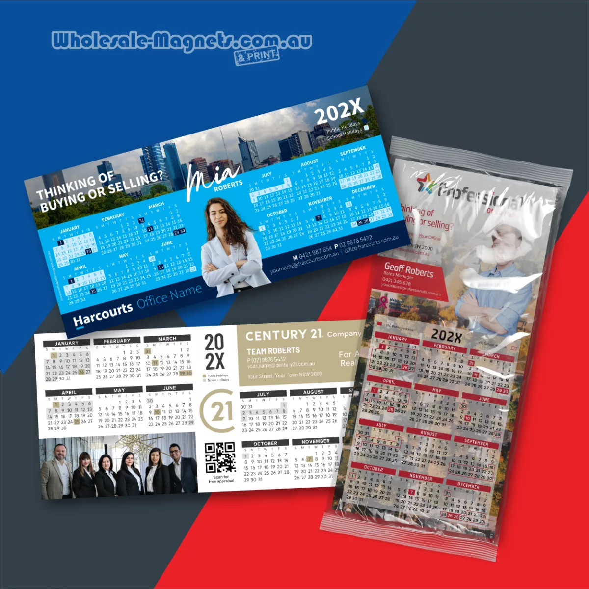 DL Rectangle calendar fridge magnets — 210mm × 97mm