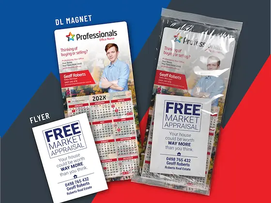 DL Magnet + Flyer 100gsm dl magnets with inserts — 210mm × 97mm
