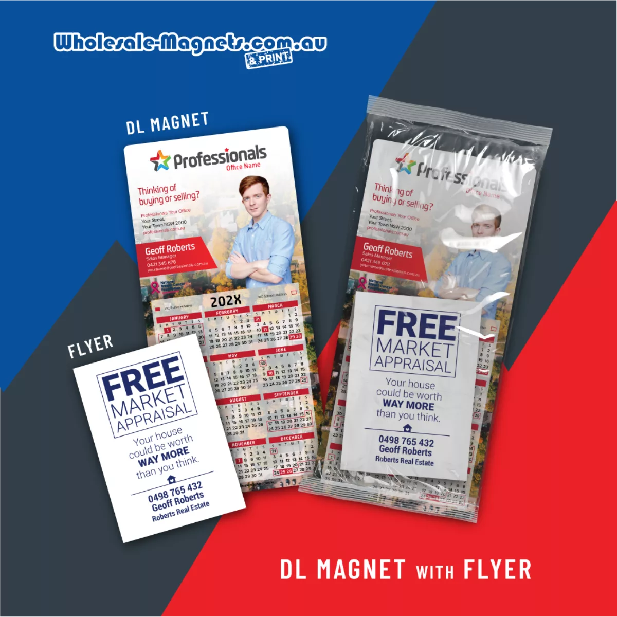 DL Magnet + Flyer 100gsm dl magnets with inserts — 210mm × 97mm