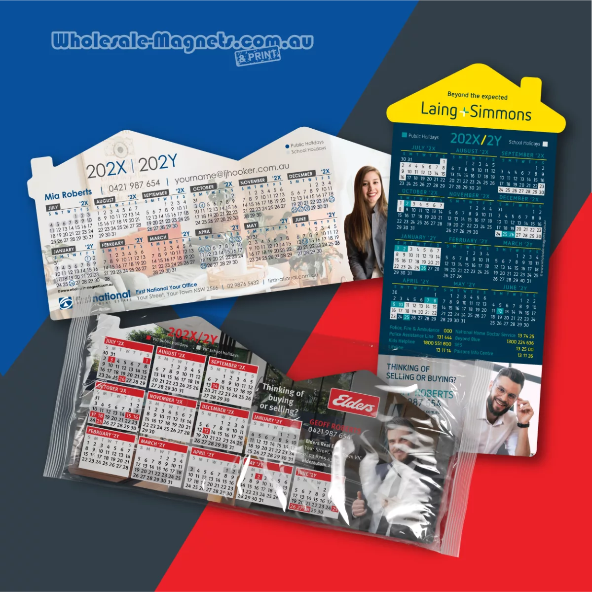 Financial year calendar magnets
