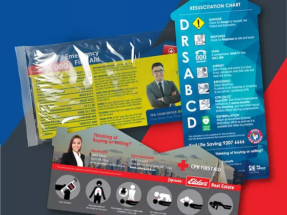DL House Shape first aid and medical fridge magnets — 210mm × 97mm