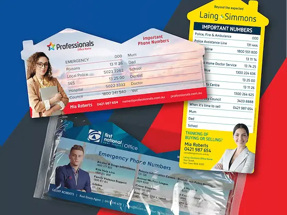 Emergency and important number magnets