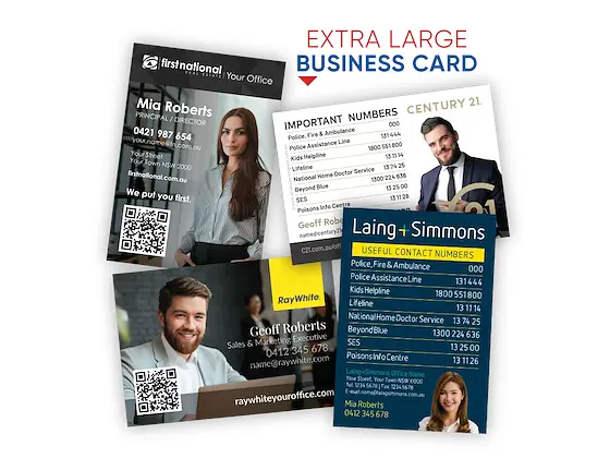 A7 Important Numbers information fridge magnets — 70mm × 100mm