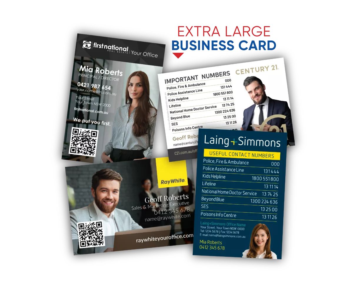 A7 Important Numbers information fridge magnets — 70mm × 100mm