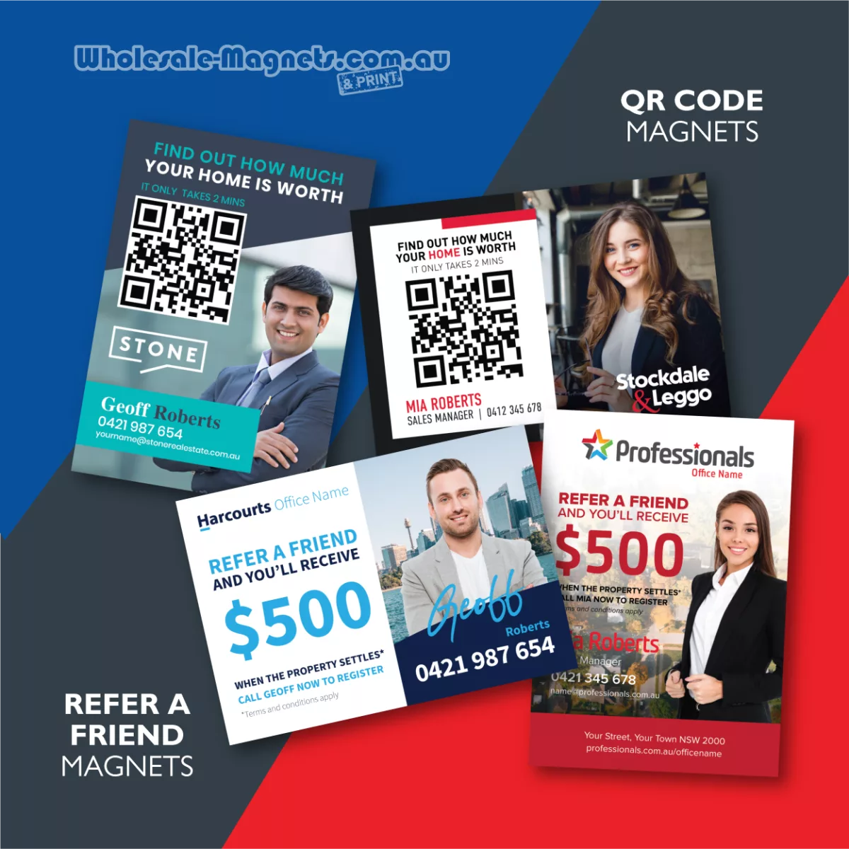 A7 QR Codes and Discounts information fridge magnets — 70mm × 100mm