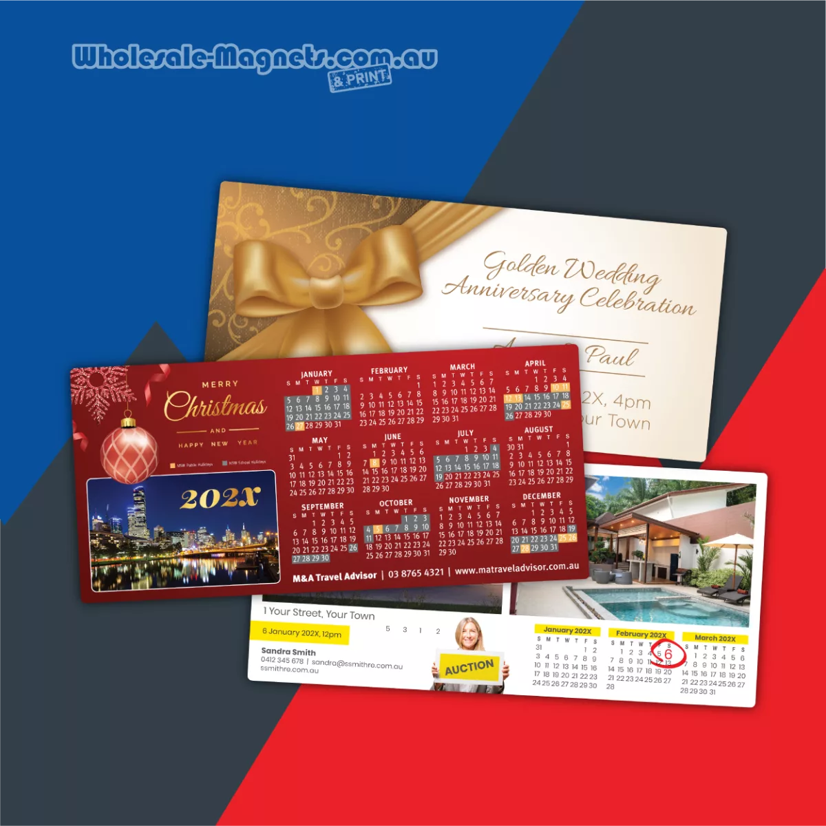 DL Rectangle invitation and special event magnets — 210mm × 97mm
