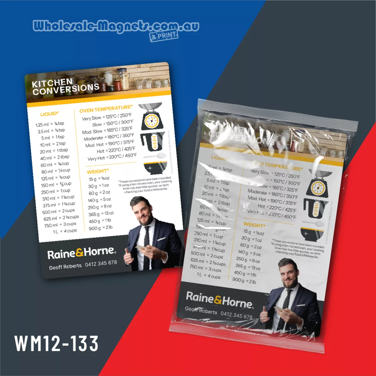 A6 Kitchen Conversion Chart kitchen fridge magnets — 148mm × 105mm