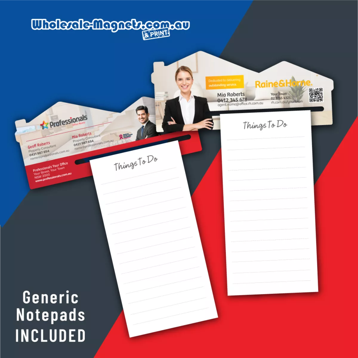 House 1 Holder + generic notepad magnetic notepad holders — 61mm × 140mm