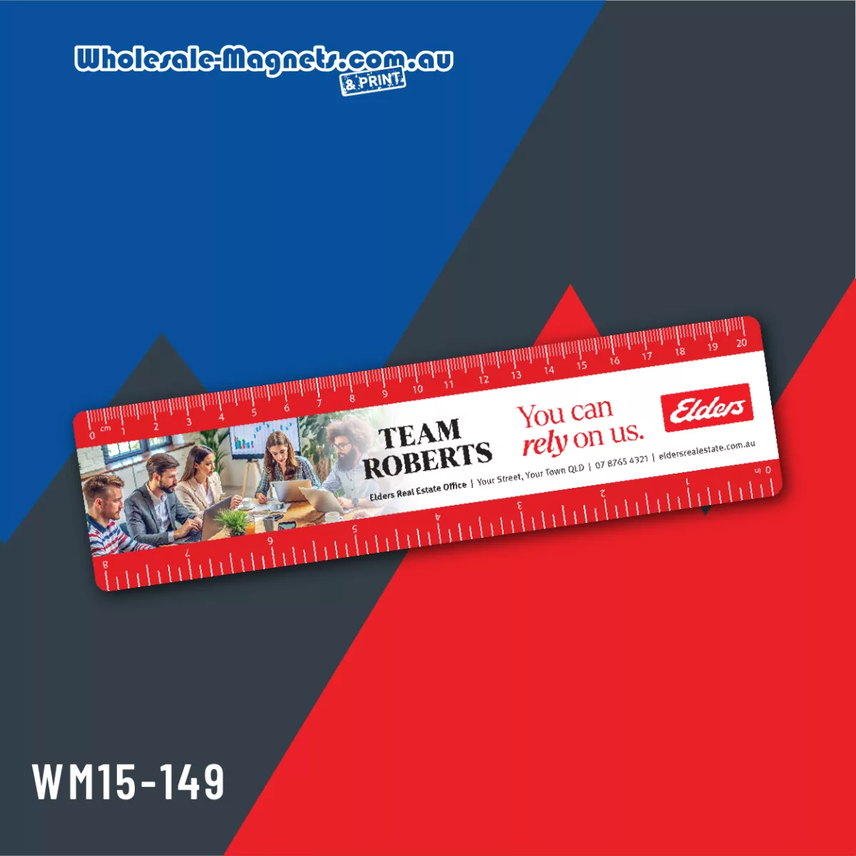 Ruler Magnets promotional fridge magnets — 55mm × 210mm