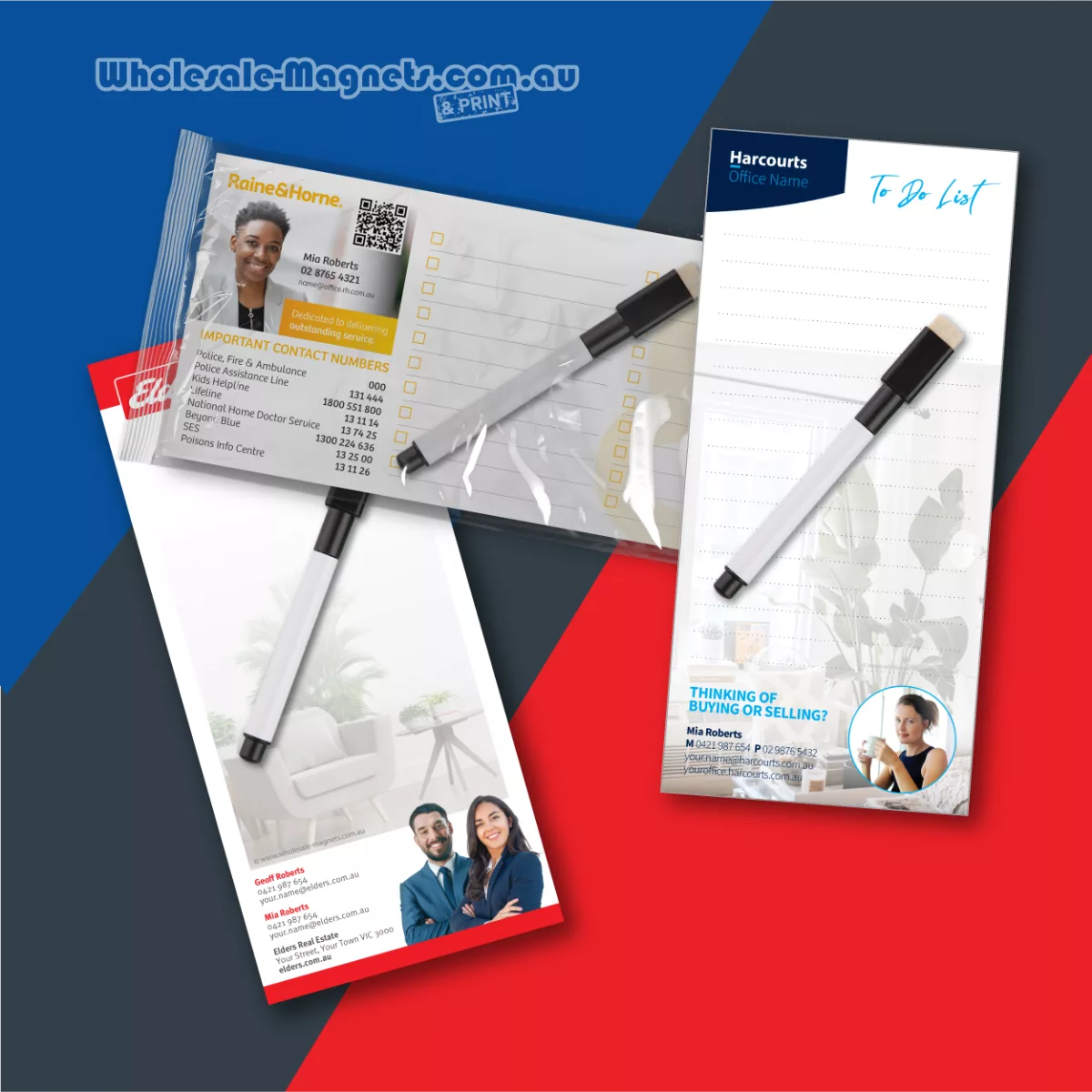 DL Rectangle shopping list and to-do list magnets — 210mm × 97mm